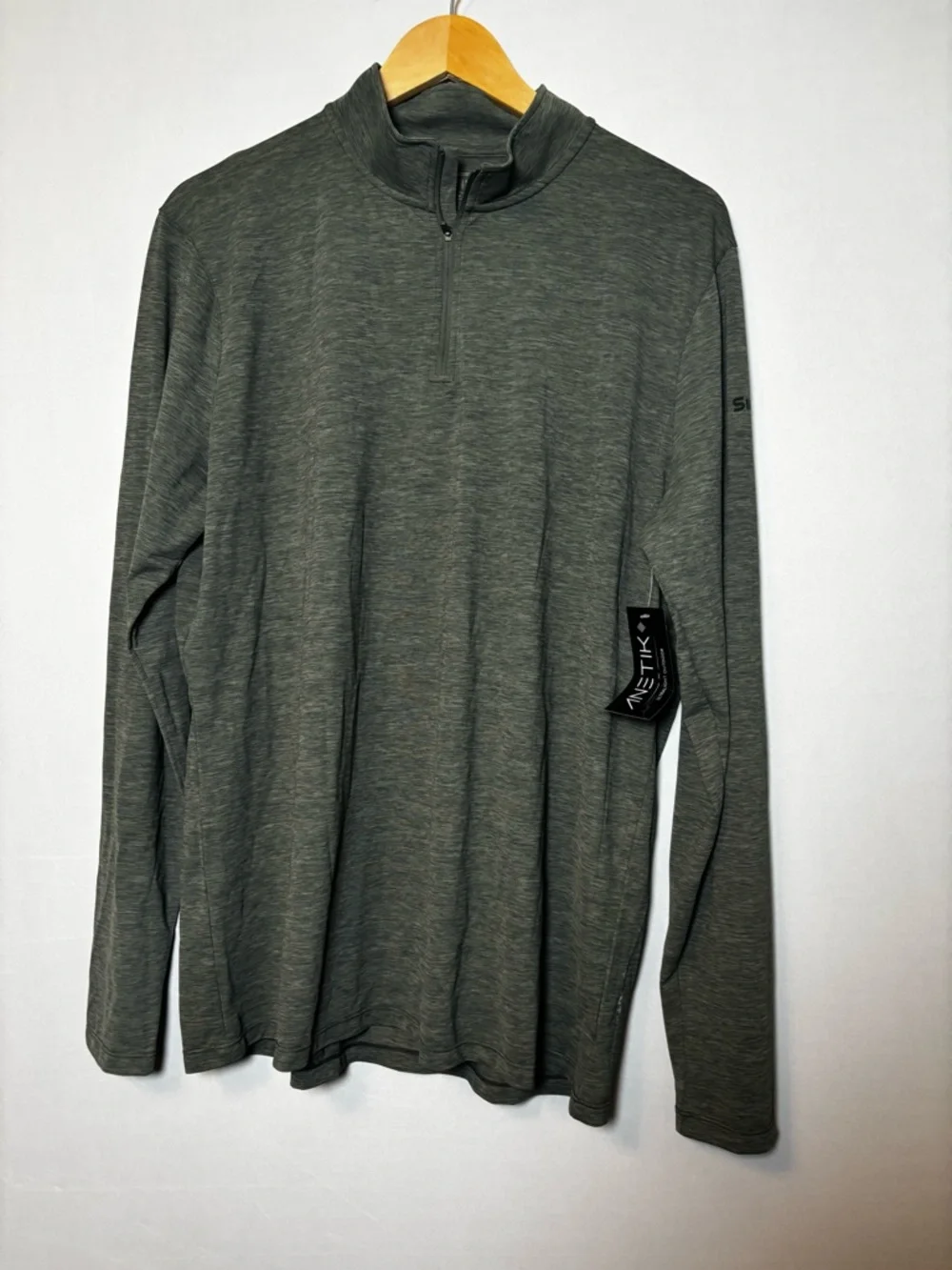 NWT Anetik Men’s Low Pro Tech L/S Quarter Zip Heather Green Sz XL